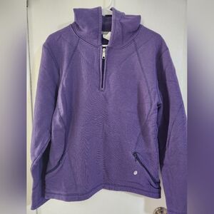Women's' Purple Half-Zip Fleece Pullover Jacket